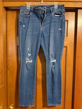 Distressed Blue Women’s Jeans - Old Navy Mid-Rise Pop Icon Skinny